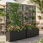 Jardinera elevada multifuncional de metal galvanizado