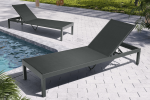 OUTFLEXX Tumbona con ruedas, antracita mate, aluminio, 193x60x32,5cm, respaldo ajustable - Imagen 3