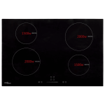 Placa de inducción Vida XL 7000W 4 zonas control táctil 77 cm - Imagen 2