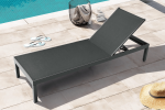 OUTFLEXX Tumbona con ruedas, antracita mate, aluminio, 193x60x32,5cm, respaldo ajustable